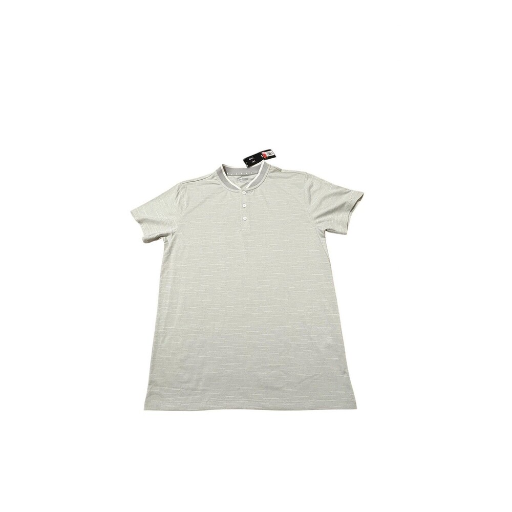 Prince Men’s Slub Tapered Collar Polo, Light Heather Gray, Size S